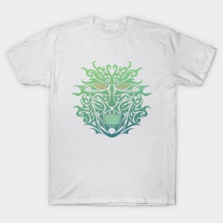 Green Tribal Tattoo Ghost Mask T-Shirt